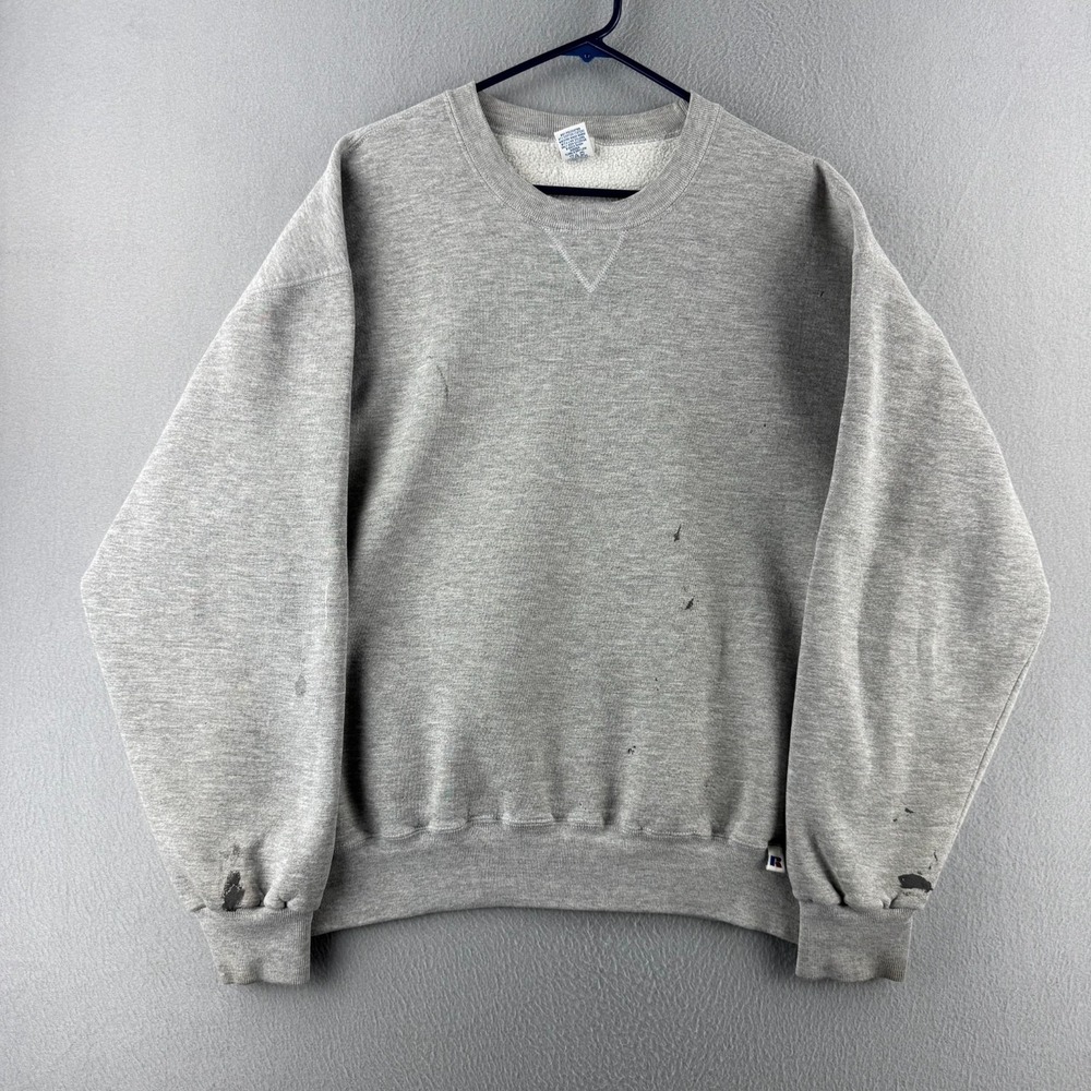 Vintage Russell Athletic‎ Sweatshirt Mens XL Gray Crewneck Pullover 90s